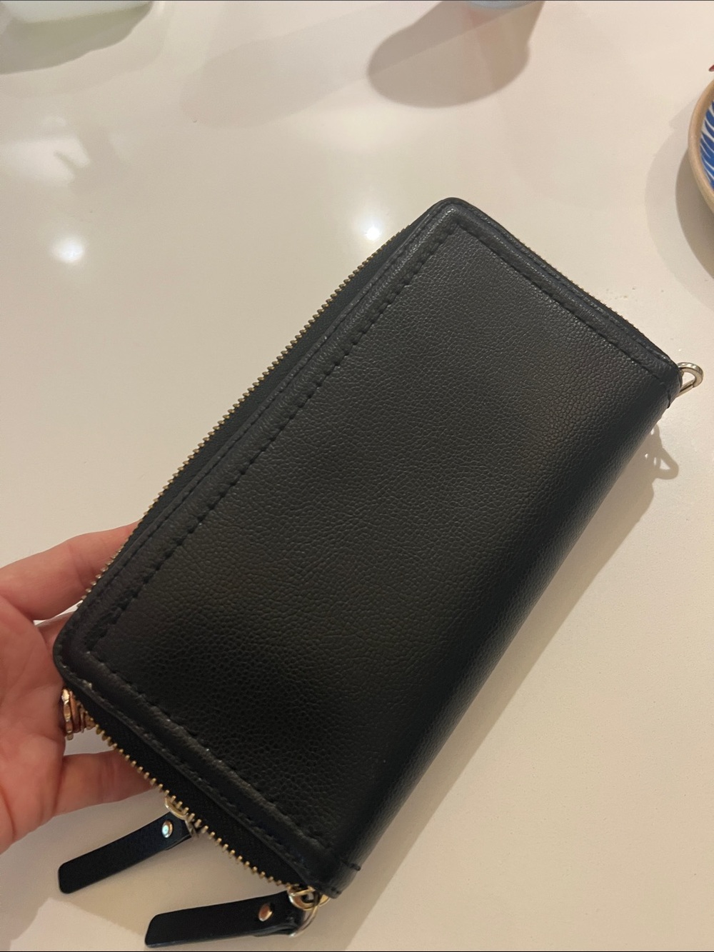 kate spade Black Leather Double-Zip Wallet Wristlet - Picture 7 of 9
